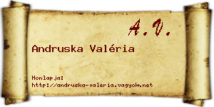 Andruska Valéria névjegykártya